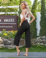 G4Free - EverGoing Wide Leg High-Rise Drawstring Capris Pants -GF24J218AF-XS