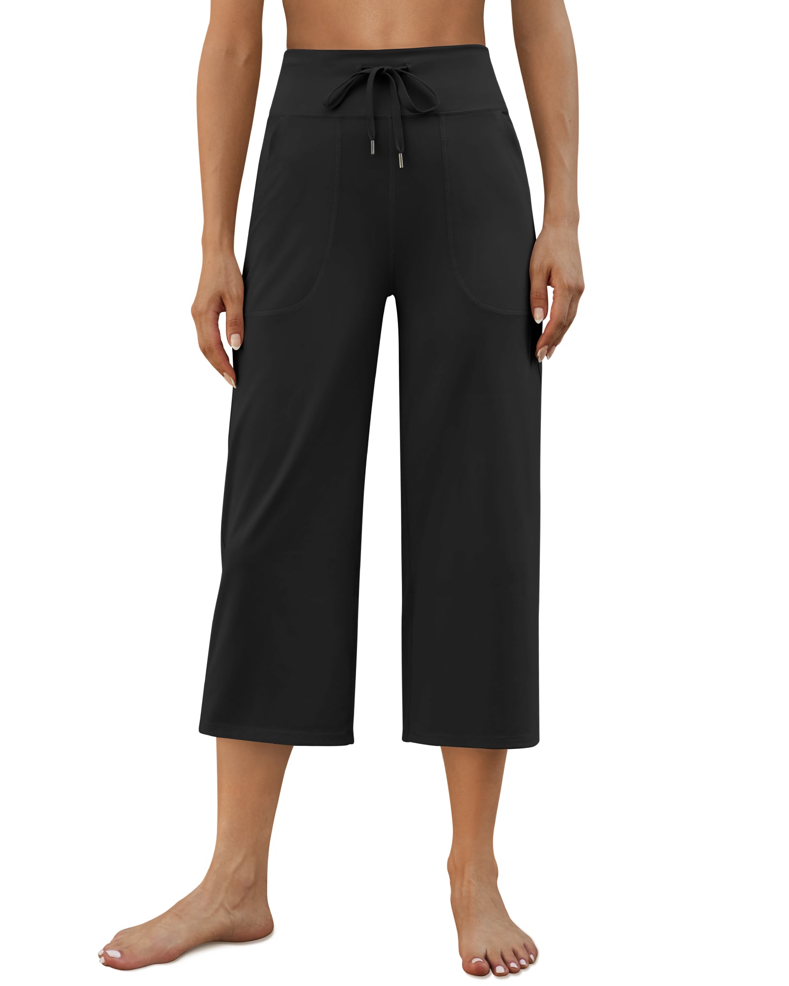 G4Free - EverGoing Wide Leg High-Rise Drawstring Capris Pants -GF24J218AF-XS