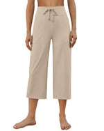 G4Free - EverGoing Wide Leg High-Rise Drawstring Capris Pants -GF24J218DF-XS