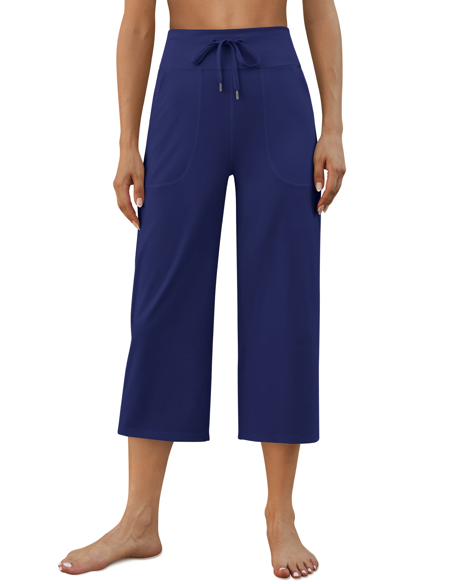 G4Free - EverGoing Wide Leg High-Rise Drawstring Capris Pants -GF24J218FF-XS