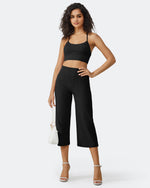 G4Free - EverGoing Wide Leg High-Waist Casual Capri Pants -GF24J197AA-S