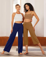 G4Free - EverGoing Wide Leg High-Waist Casual Capri Pants -GF24J197AA-S
