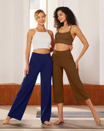 G4Free - EverGoing Wide Leg High-Waist Casual Capri Pants -GF24J197AA-S