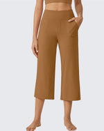 G4Free - EverGoing Wide Leg High-Waist Casual Capri Pants -GF24J197AA-S