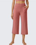 G4Free - EverGoing Wide Leg High-Waist Casual Capri Pants -GF24J197AA-S