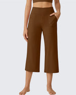 G4Free - EverGoing Wide Leg High-Waist Casual Capri Pants -GF24J197FA-S