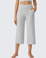 G4Free - EverGoing Wide Leg High-Waist Casual Capri Pants -GF24J197IA-S