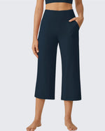 G4Free - EverGoing Wide Leg High-Waist Casual Capri Pants -GF24J197JA-S