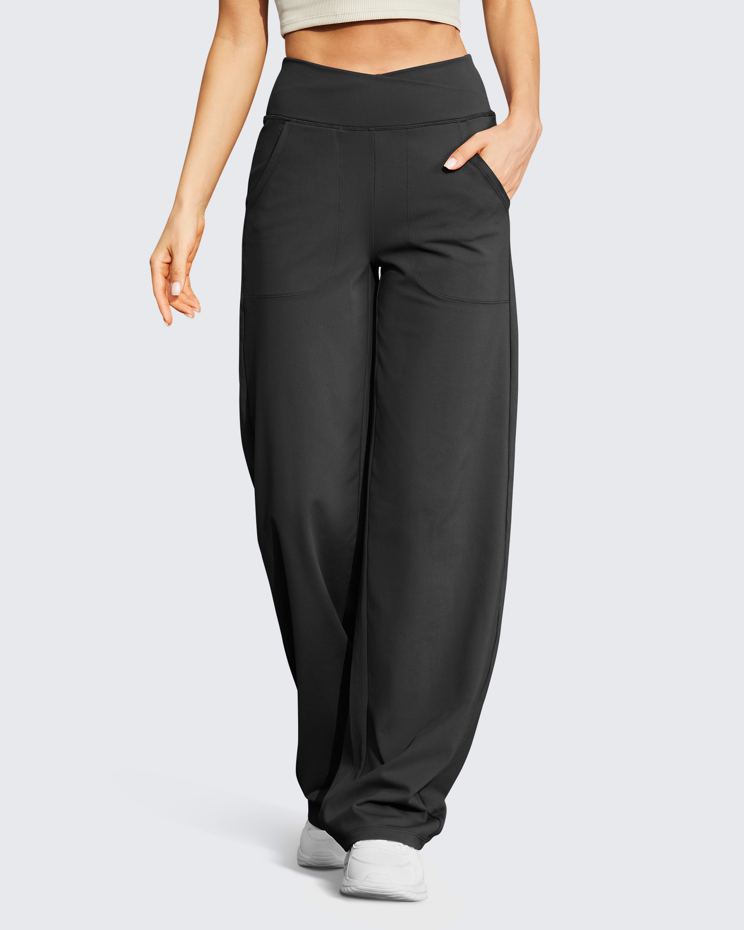 G4Free - EverGoing Wide Leg High-Waist Casual Pants Regular -GF22D061AF-XS