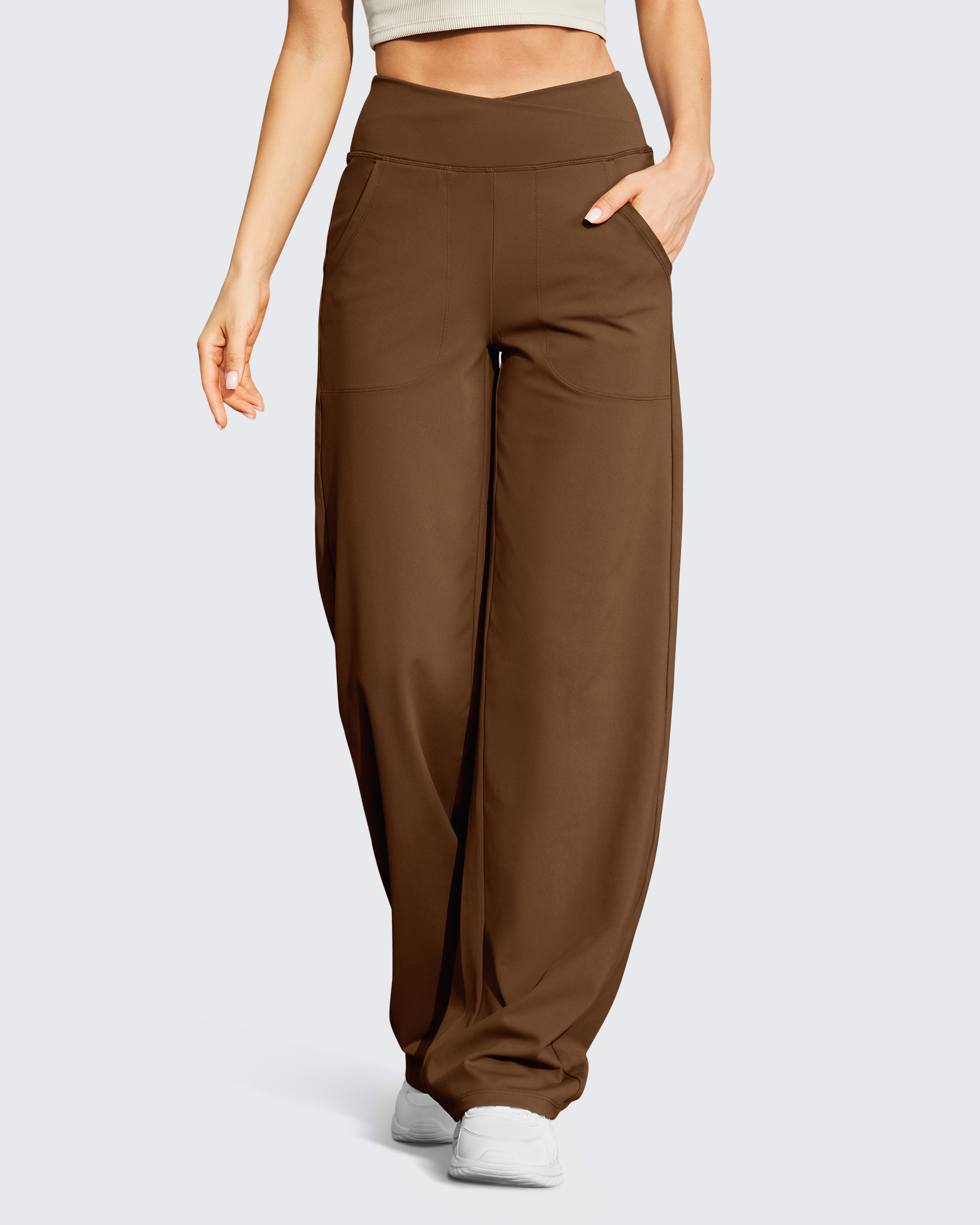 G4Free - EverGoing Wide Leg High-Waist Casual Pants Regular -GF22D061AF-XS