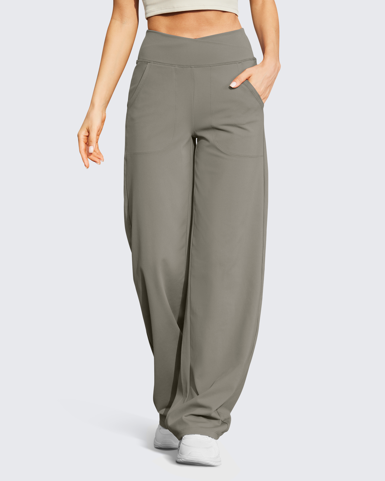 G4Free - EverGoing Wide Leg High-Waist Casual Pants Regular -GF22D061AF-XS