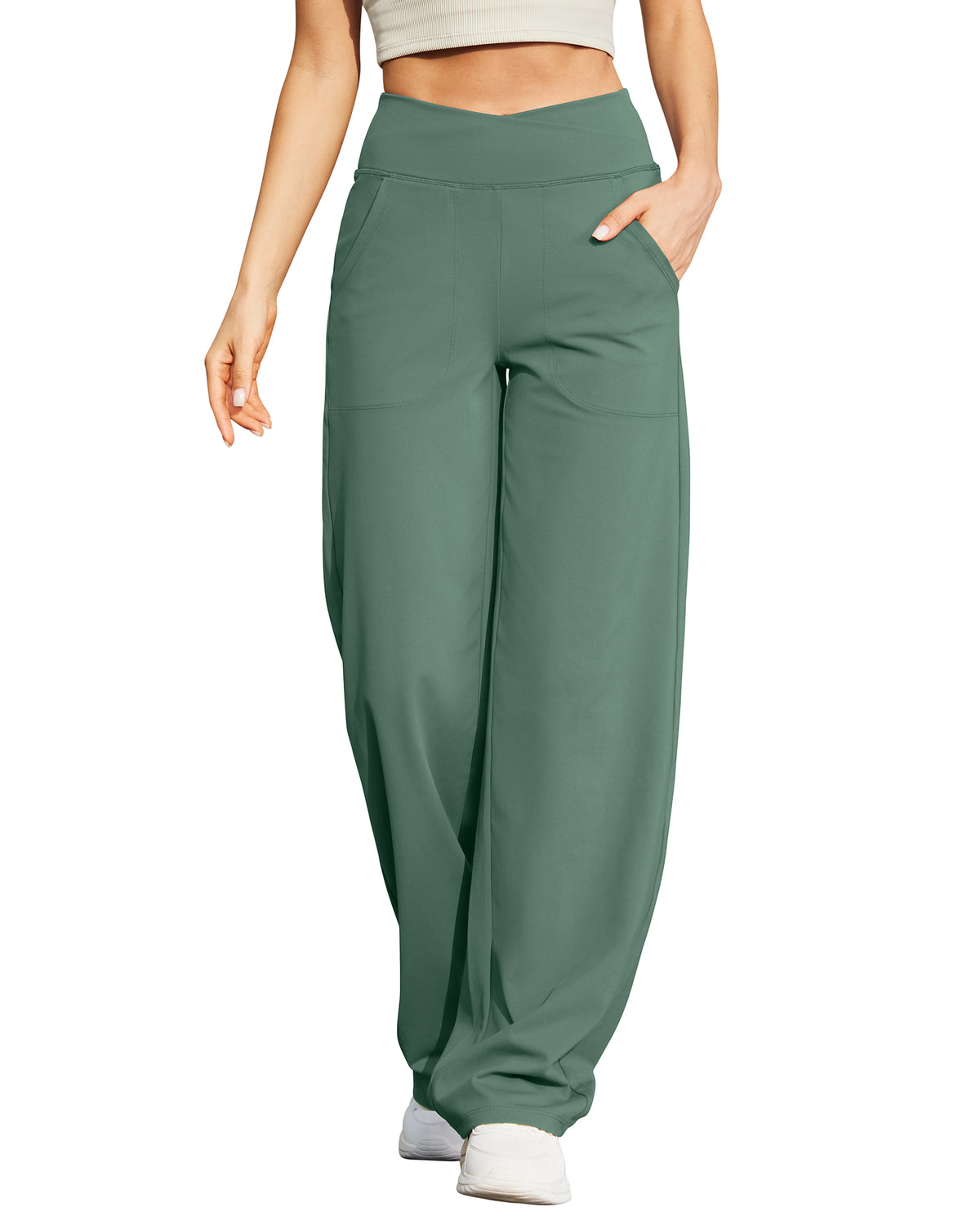 G4Free - EverGoing Wide Leg High-Waist Casual Pants Regular -GF22D061AF-XS