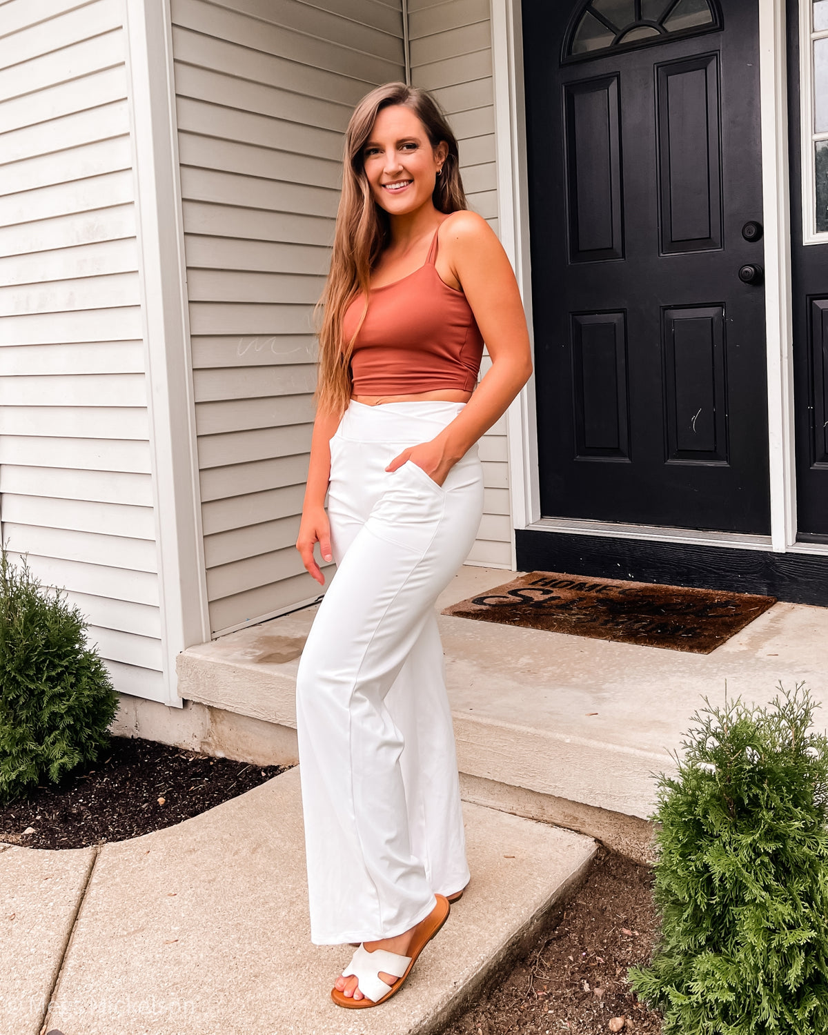 G4Free - EverGoing Wide Leg High-Waist Casual Pants Regular -GF22D061AF-XS