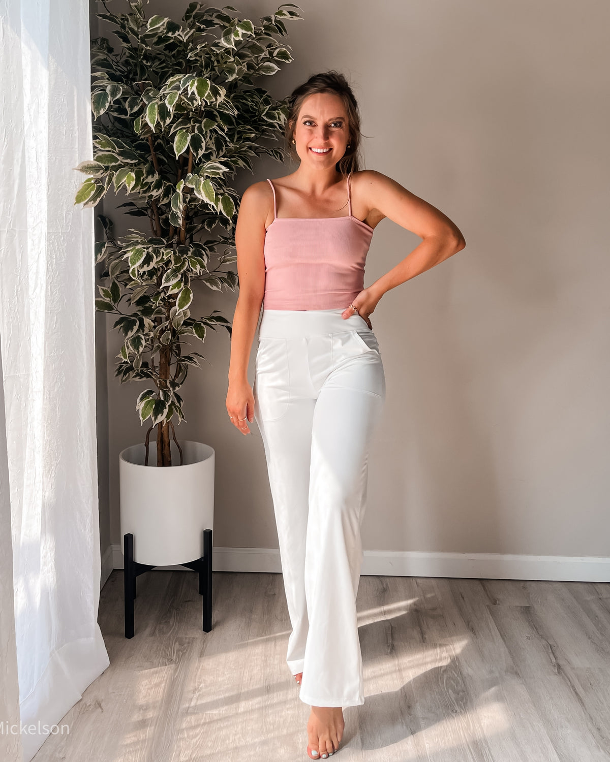 G4Free - EverGoing Wide Leg High-Waist Casual Pants Regular -GF22D061AF-XS