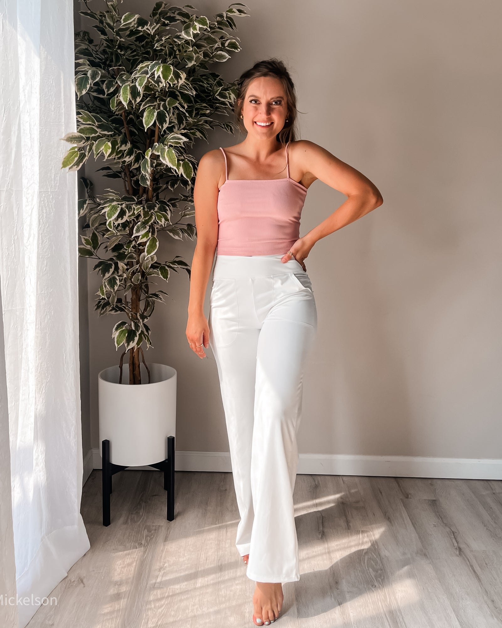 G4Free - EverGoing Wide Leg High-Waist Casual Pants Regular -GF22D061AF-XS