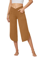 G4Free - EverGoing Wide Leg High-Waist Crossover Capri Pants 21