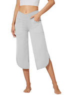 G4Free - EverGoing Wide Leg High-Waist Crossover Capri Pants 21 -GF22J111AF-XS