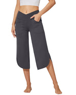 G4Free - EverGoing Wide Leg High-Waist Crossover Capri Pants 21 -GF22J111BF-XS