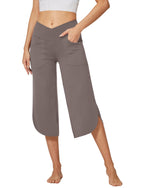 G4Free - EverGoing Wide Leg High-Waist Crossover Capri Pants 21 -GF22J111EF-XS