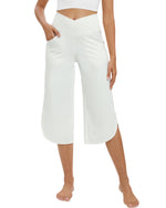 G4Free - EverGoing Wide Leg High-Waist Crossover Capri Pants 21 -GF22J111HF-XS