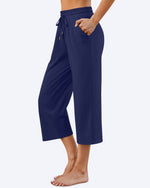 G4Free - EverGoing Wide Leg Mid-Waist Drawstring Capris Pants -GF24J221AA-S