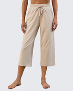 G4Free - EverGoing Wide Leg Mid-Waist Drawstring Capris Pants -GF24J221DA-S