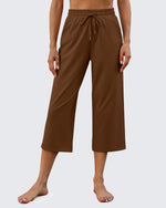 G4Free - EverGoing Wide Leg Mid-Waist Drawstring Capris Pants -GF24J221EA-S