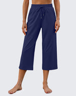 G4Free - EverGoing Wide Leg Mid-Waist Drawstring Capris Pants -GF24J221FA-S