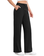 G4Free - EverGoing Wide Leg Mid-Waist Drawstring Casual Pants -GF24J261AA-S