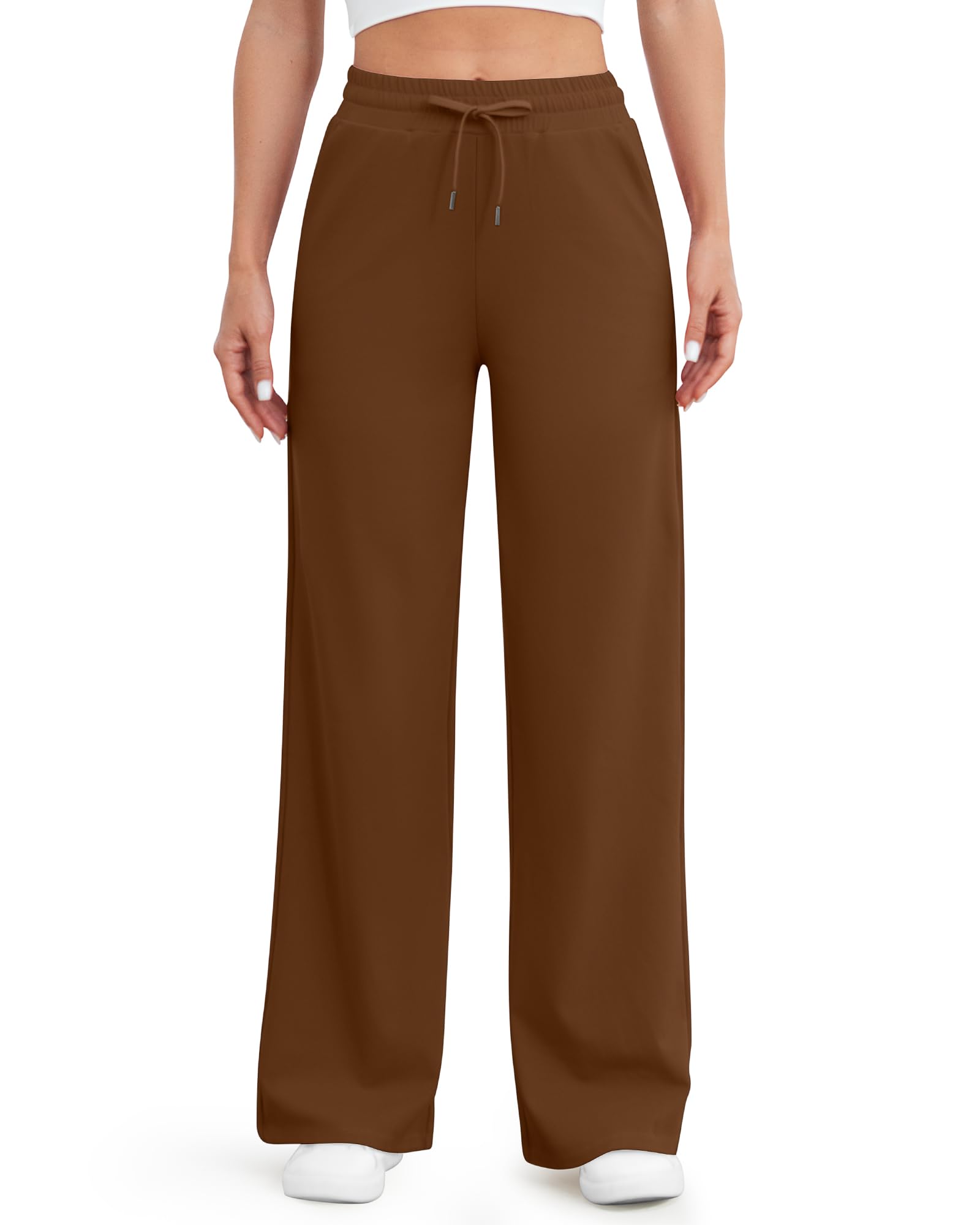 G4Free - EverGoing Wide Leg Mid-Waist Drawstring Casual Pants -GF24J261AA-S