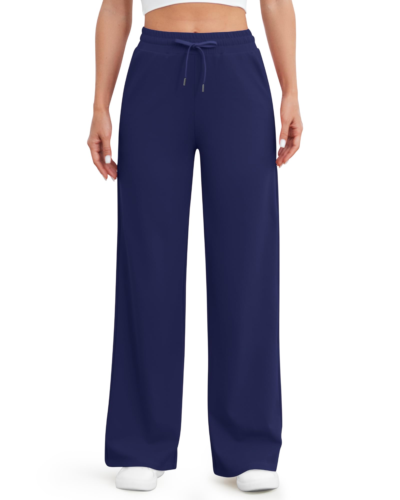 G4Free - EverGoing Wide Leg Mid-Waist Drawstring Casual Pants -GF24J261AA-S
