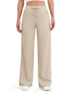 G4Free - EverGoing Wide Leg Mid-Waist Drawstring Casual Pants -GF24J261EA-S