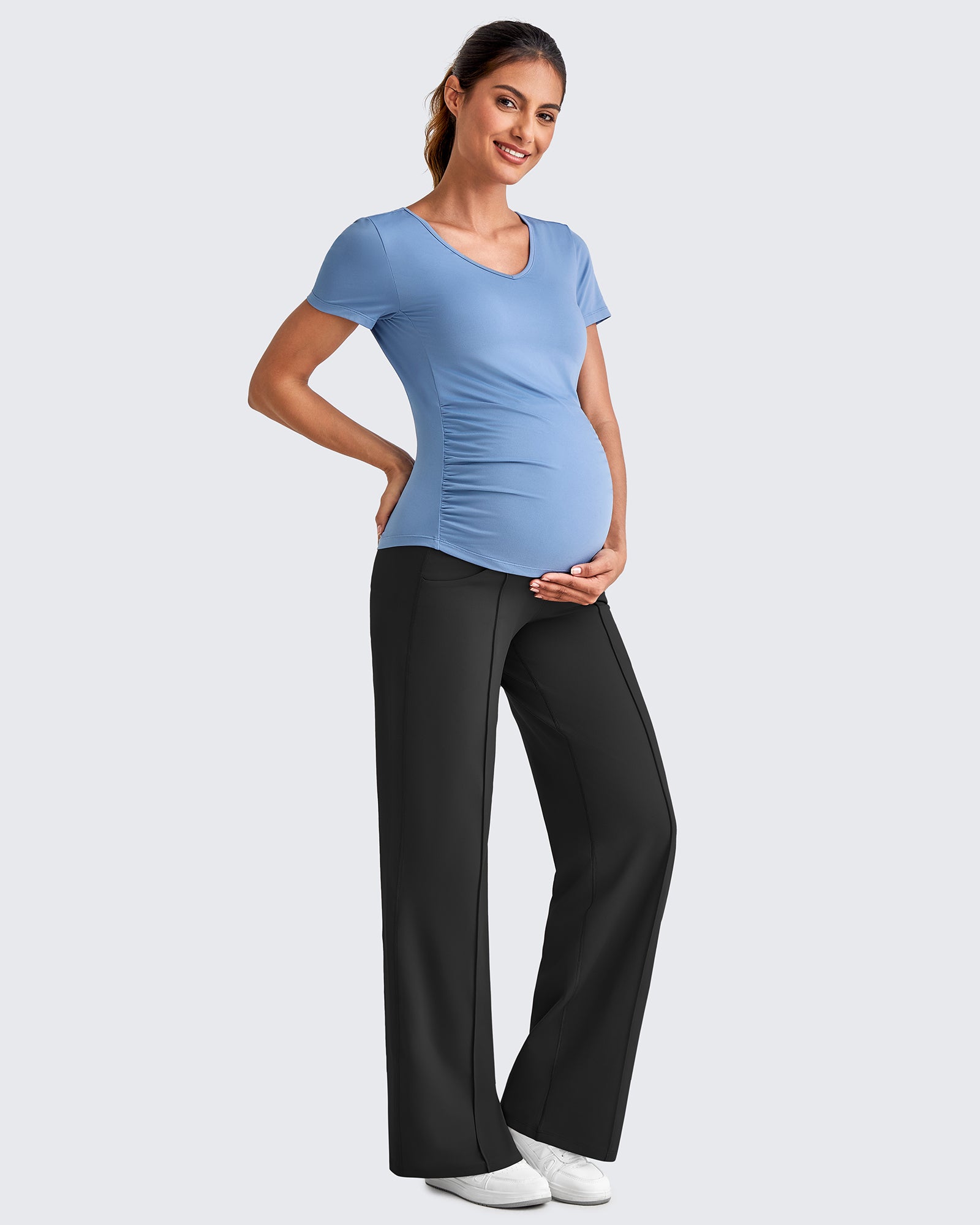 G4Free - EverGoing Wide Leg Pockets Front Pleats Maternity -GF25JY414AA-S