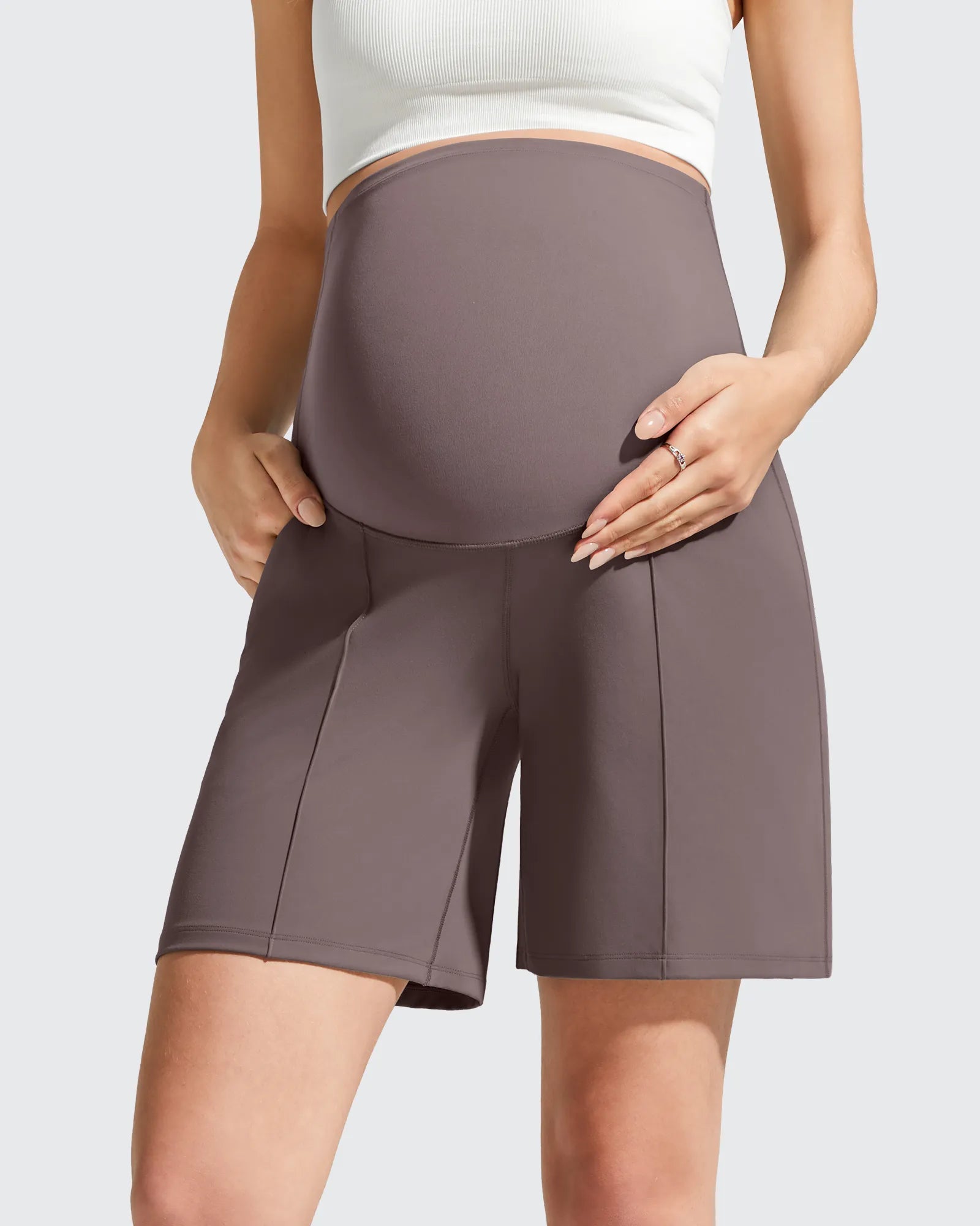 G4Free - Evergoing Front Pleats Pockets Maternity Shorts -GF26EY794C007F-XS