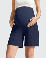 G4Free - Evergoing Front Pleats Pockets Maternity Shorts -GF26EY794D018A-S