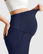 G4Free - Evergoing Front Pleats Pockets Maternity Shorts -GF26EY794F001A-S