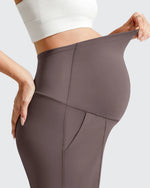 G4Free - Evergoing Front Pleats Pockets Maternity Shorts -GF26EY794F001A-S