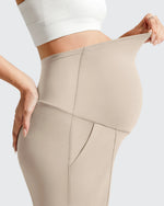G4Free - Evergoing Front Pleats Pockets Maternity Shorts -GF26EY794F001A-S
