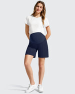 G4Free - Evergoing Front Pleats Pockets Maternity Shorts -GF26EY794F001A-S
