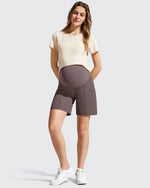 G4Free - Evergoing Front Pleats Pockets Maternity Shorts -GF26EY794F001A-S