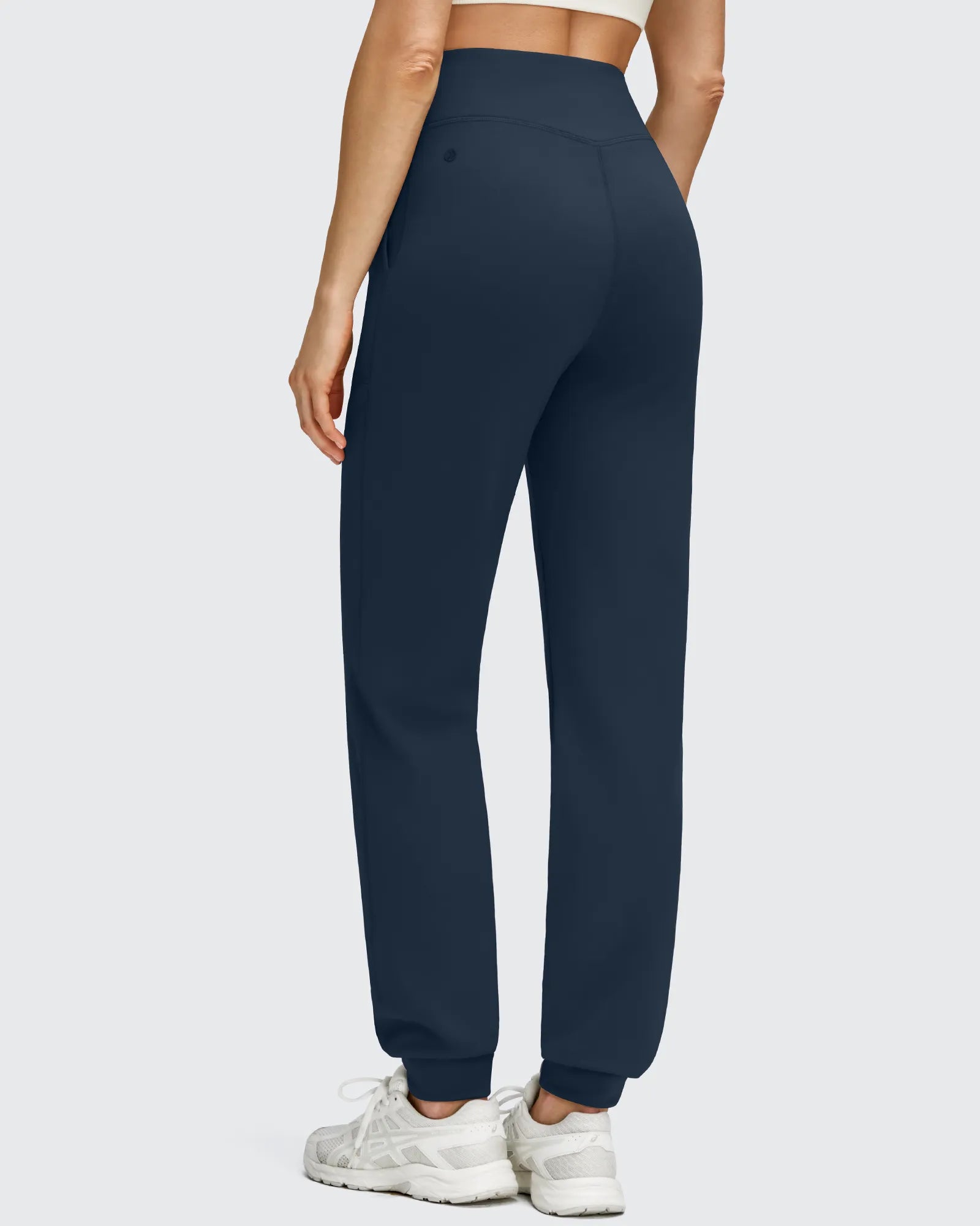 G4Free - Fleece Lined Elastic Cuff Pockets Workout Joggers -GF25D643AA-S