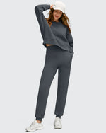 G4Free - Fleece Lined Elastic Cuff Pockets Workout Joggers -GF25D643AA-S