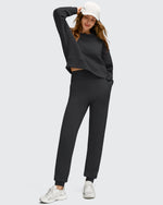 G4Free - Fleece Lined Elastic Cuff Pockets Workout Joggers -GF25D643AA-S
