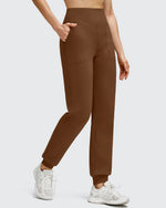 G4Free - Fleece Lined Elastic Cuff Pockets Workout Joggers -GF25D643CA-S