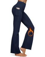 G4Free - Fleece Lined High-Waist Casual Flare Pants