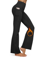 G4Free - Fleece Lined High-Waist Casual Flare Pants -GF23A204AA-S