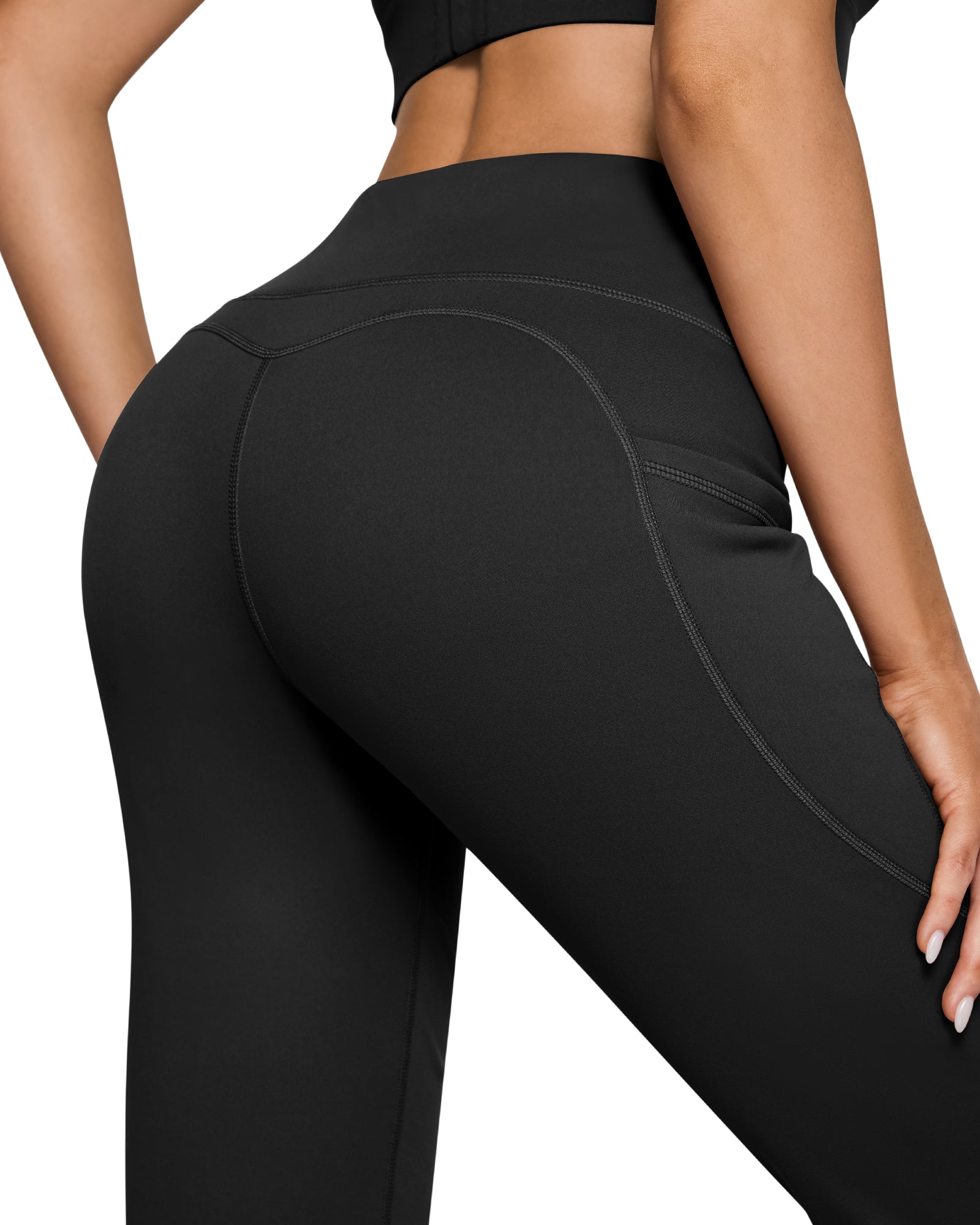 G4Free - Fleece Lined High-Waist Casual Flare Pants -GF23A204AA-S