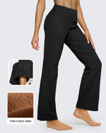 G4Free - Fleece Lined High-Waist Flare Work Pants -GF23A192AA-S