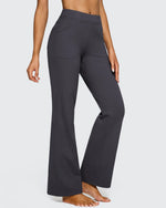 G4Free - Fleece Lined High-Waist Flare Work Pants -GF23A192BA-S