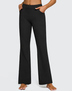 G4Free - Fleece Lined High-Waist Flare Work Pants -GF23A192CA-S